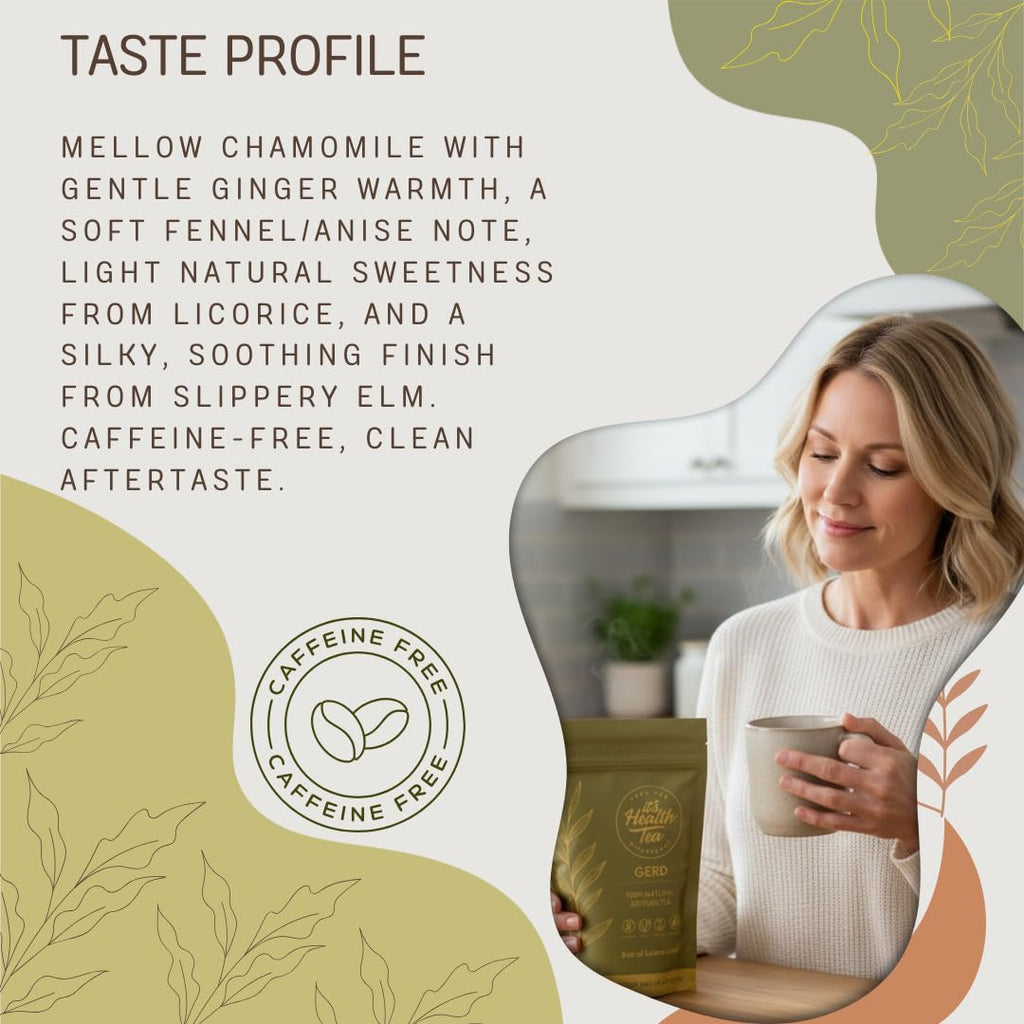 GERD Relief Herbal Tea: 8-Digestive Herb Blend, Natural Acid Reflux & Heartburn Aid, Pre/Post Meal Support, 3oz with 35 Bags