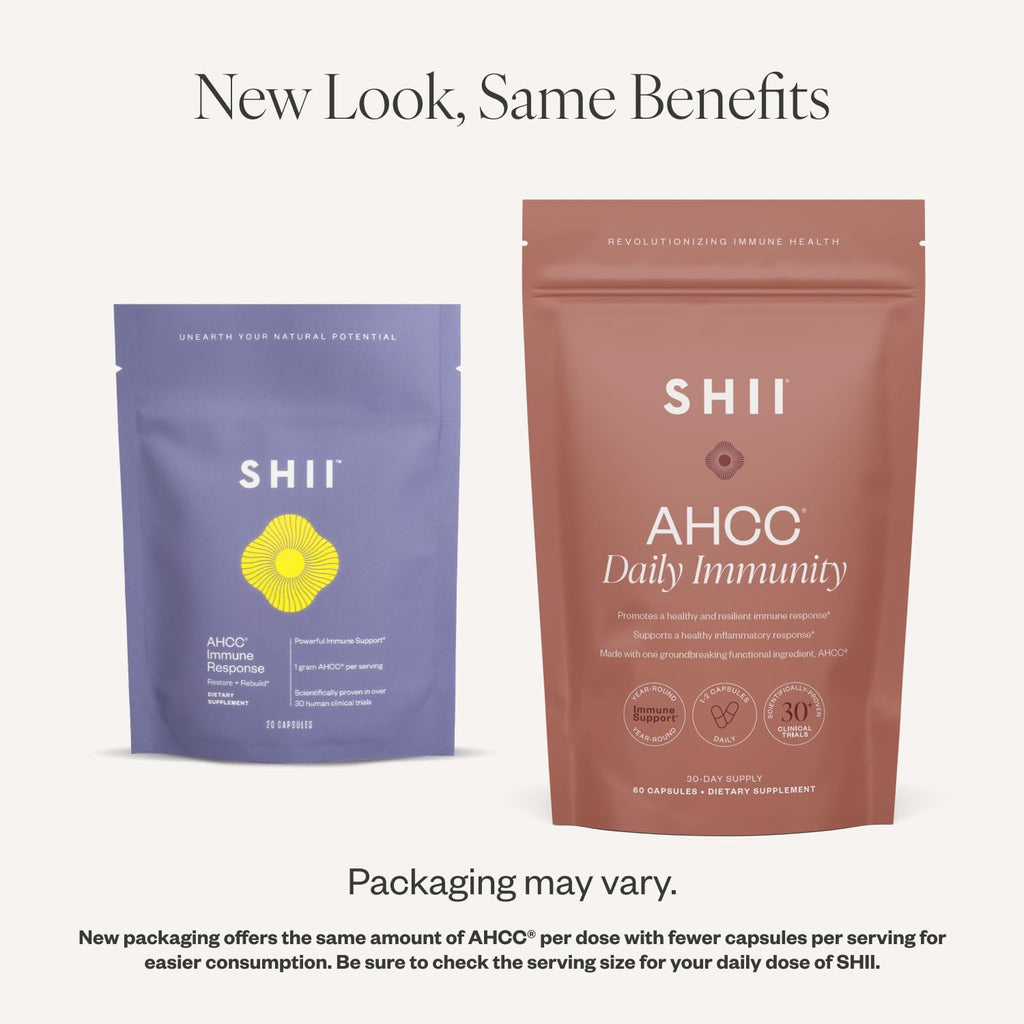 SHII AHCC Daily Immunity, 10-Days Supply – Vegan, Gluten Free Immune Support Supplement with AHCC, Immune System Support from Functional Shiitake Mushrooms, Promotes Immune Response & Cellular Health