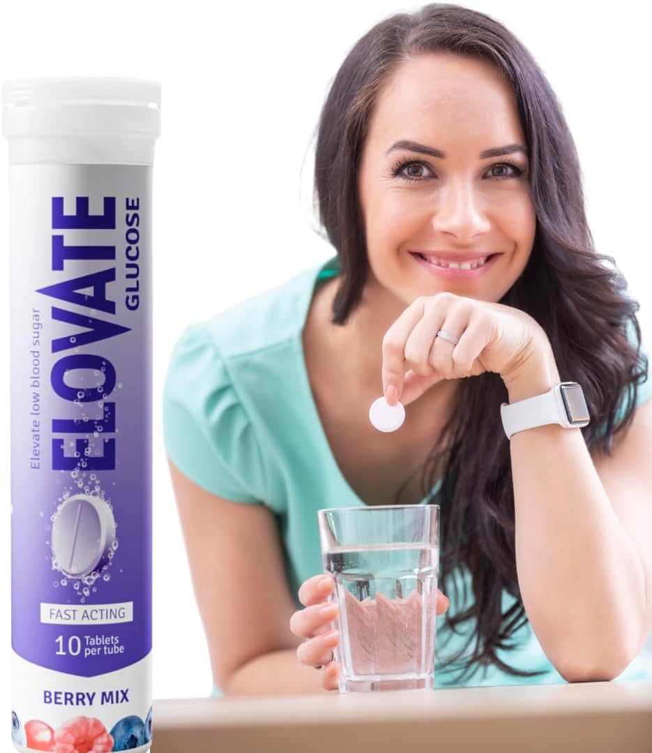 Effervescent Glucose Tablets - Fast Acting Hydration for Sports, Travel, & More - 10 Tablets Per Tube (Pack of 20 Berry Mix)