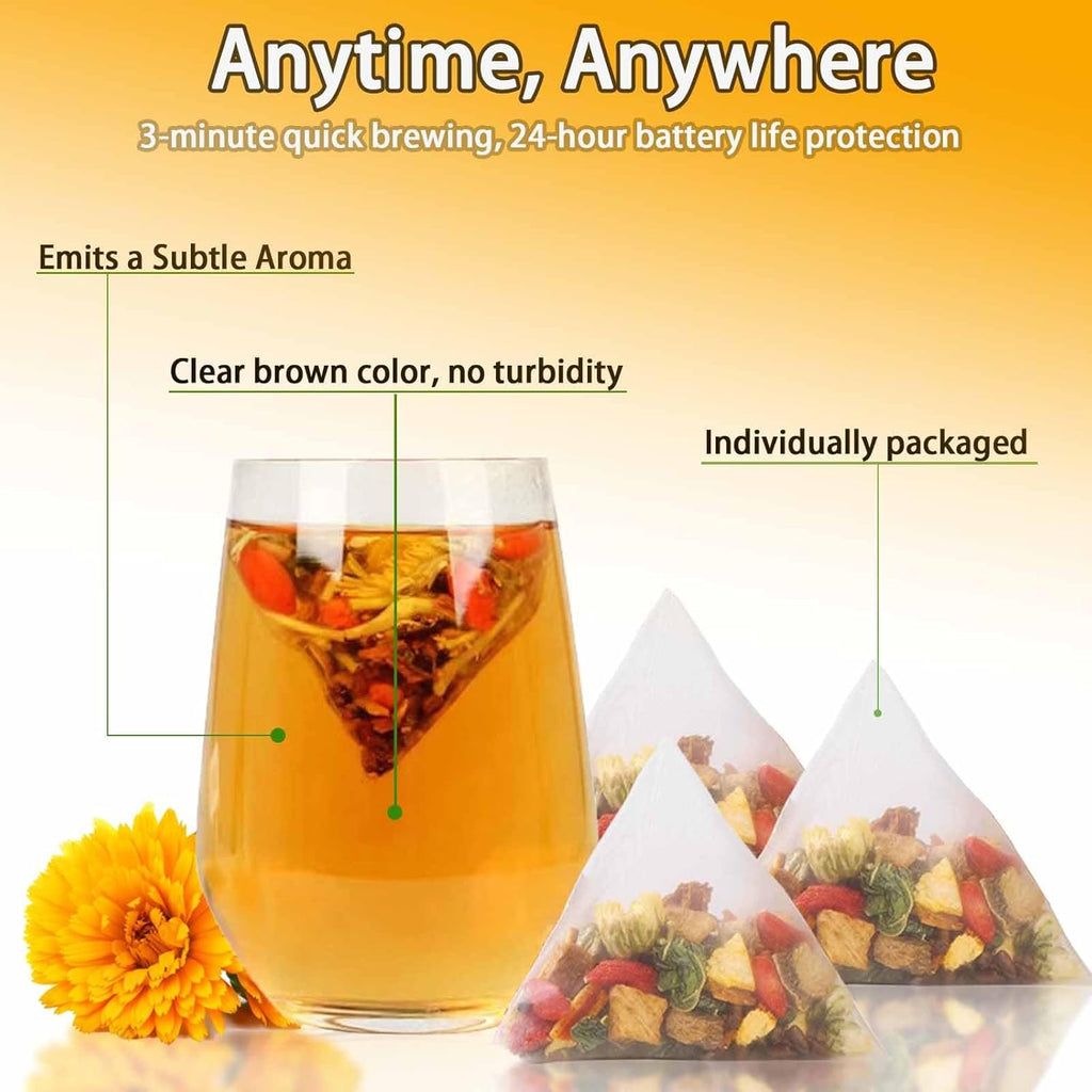 Goji Berry Chrysanthemum Tea, Dandelion Wolfberry Tea for Liver Health, Liver Detox Clear the Liver and Improve Eyesight 150g(1box,15 Bags) (1)