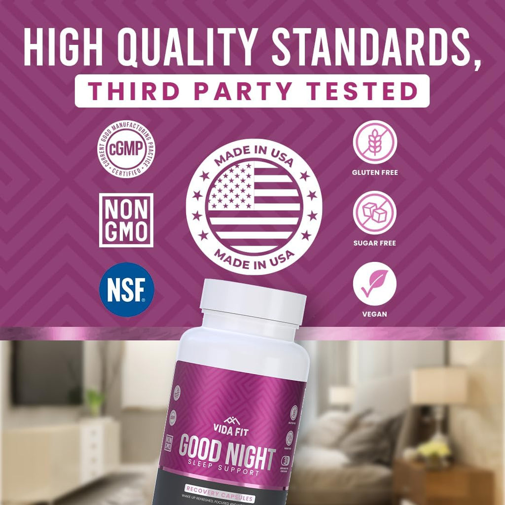 Natural Sleep Aid for Adults, Sleep Supplement, Natural Calm, Melatonin with L-Theanine, Magnesium Glycinate, Ashwagandha, GABA, 5-HTP, Vitamin D & Niacin (30 Day Supply)