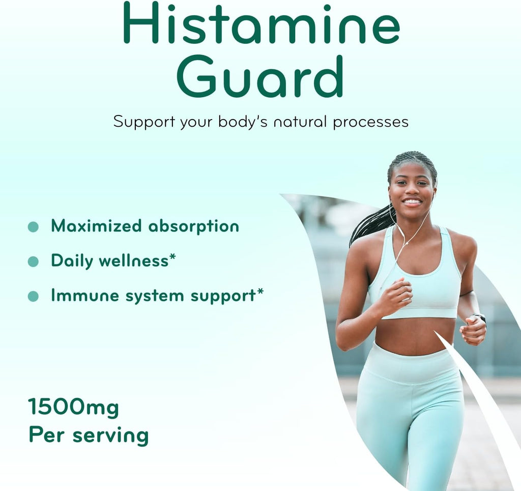 Histamine Guard Immune Support Supplement - Herbal Sinus Respiratory and Immunity Support Histamine Blocker with Stinging Nettle Vitamin C Bromelain and Quercetin Complex - Non-Drowsy (120 Capsules)