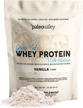 Paleovalley 100% Grassfed Whey Protein Powder with Colostrum, 30 Serving, 13g Protein, Vanilla, Muscle Building, Immune Support, Gut Health
