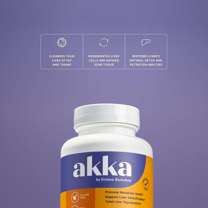 AKKA Premium Liver Cleanse Detox & Repair Superbiotic - Supports Liver Health & Function, Boosts Energy, Digestion & Metabolism with Bioavailable Pasteurized Akkermansia, Non-GMO, Gluten-Free, 60 Caps