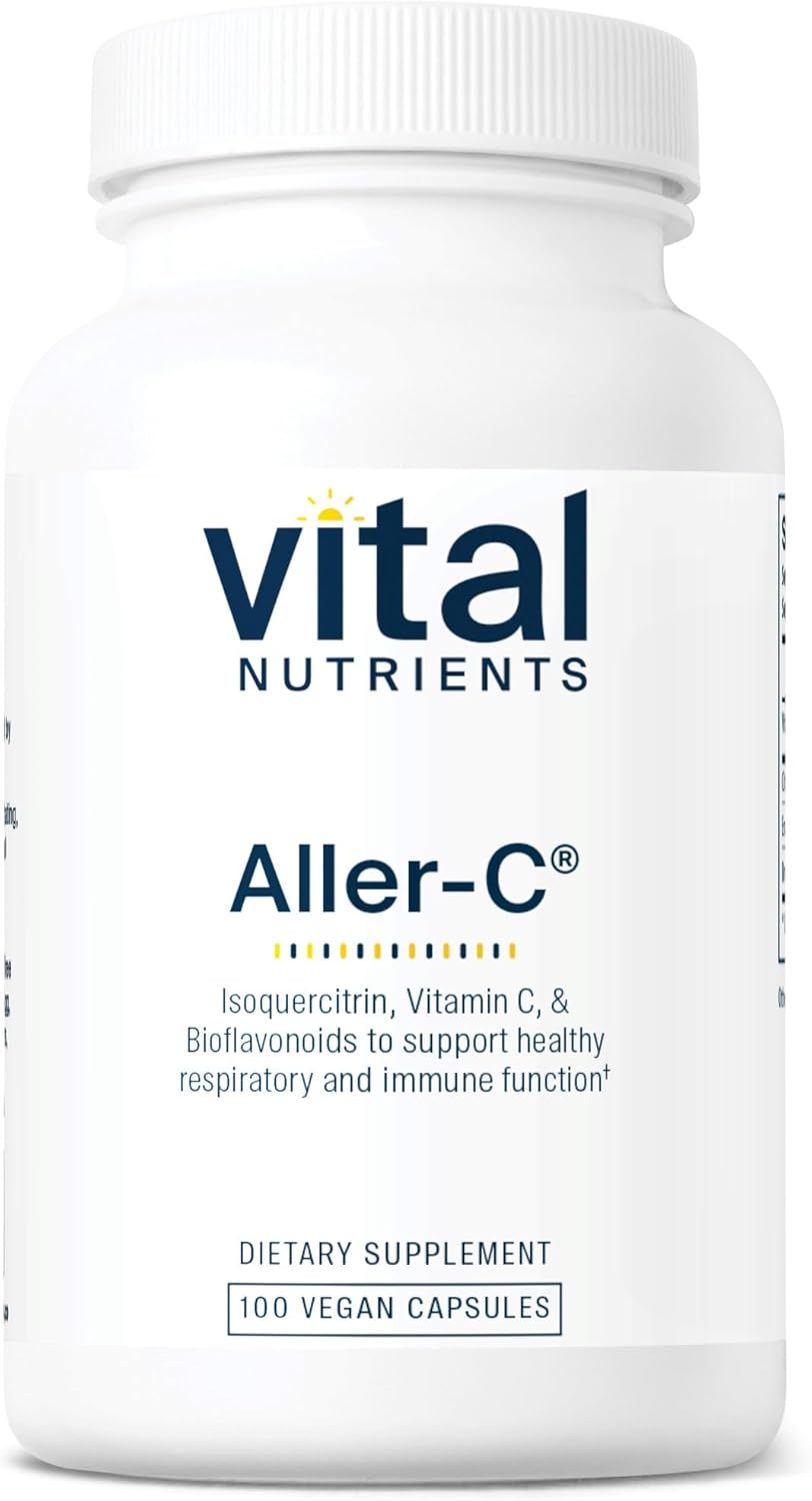 Vital Nutrients Aller-C | Vegan Respiratory and Sinus Function Support*| Isoquercitrin, Bromelain, Bioflavonoids, & Vitamin C | Gluten, Dairy, Soy Free Supplement | 100 Capsules