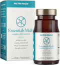 Nutri-Rich Essentials Multi | Multivitamin Supplement with Fish Oil Omega-3 for Men and Women, Supports Energy, Immune Health, Vitamin A, C, D3, E, K2, and Zinc, Non-GMO, Gluten Free (60 Count)