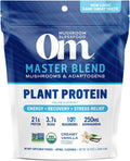 OM MUSHROOM SUPERFOOD Master Blend Plant-Based Protein Powder, 16 Servings, Creamy Vanilla with 10 Mushroom Blend & Adaptogens for Recovery, GLP-1 Support