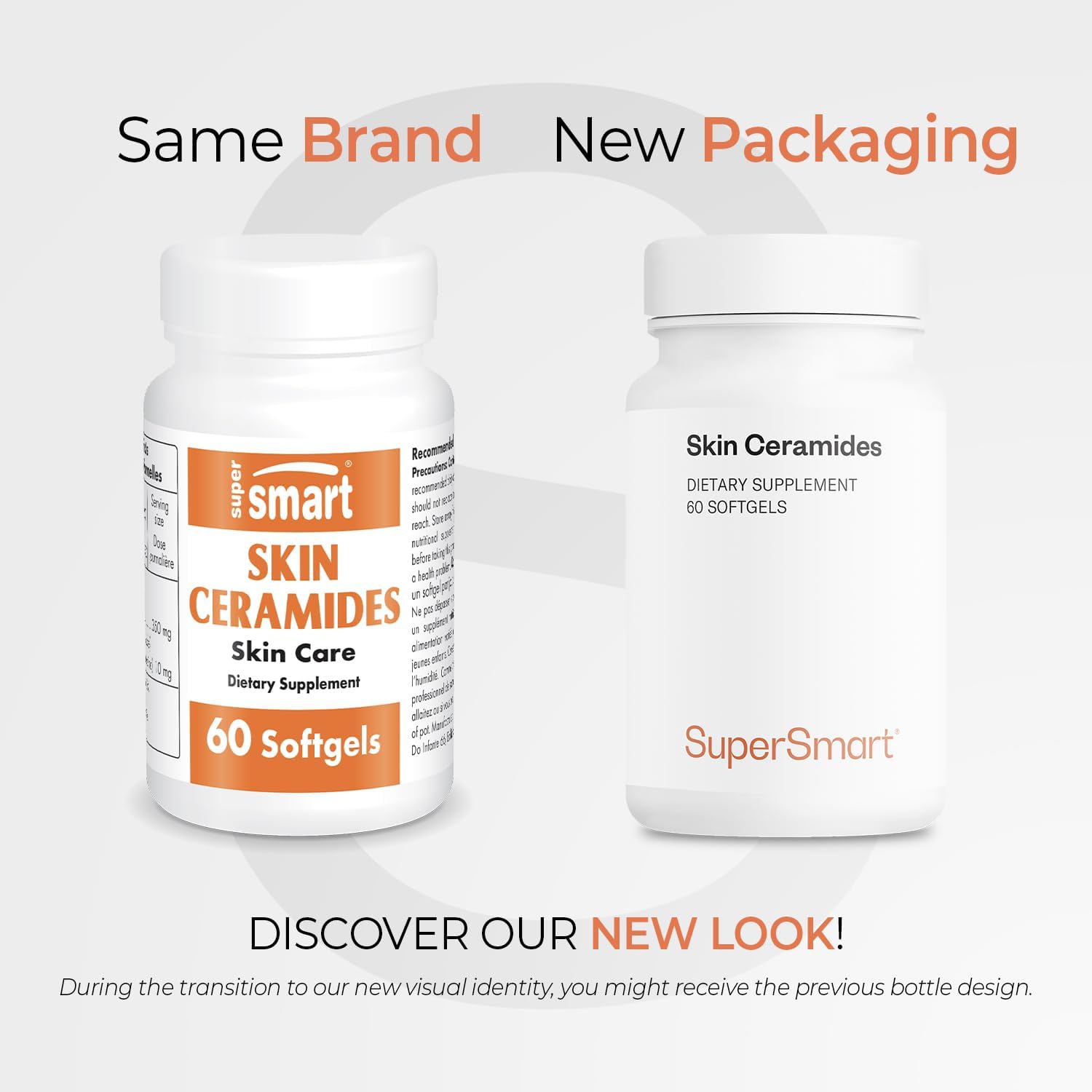 Supersmart - Skin Ceramides - with Zinc - Powerful Skin Hydration, Protection & Care Supplement | Non-GMO - 60 Softgels