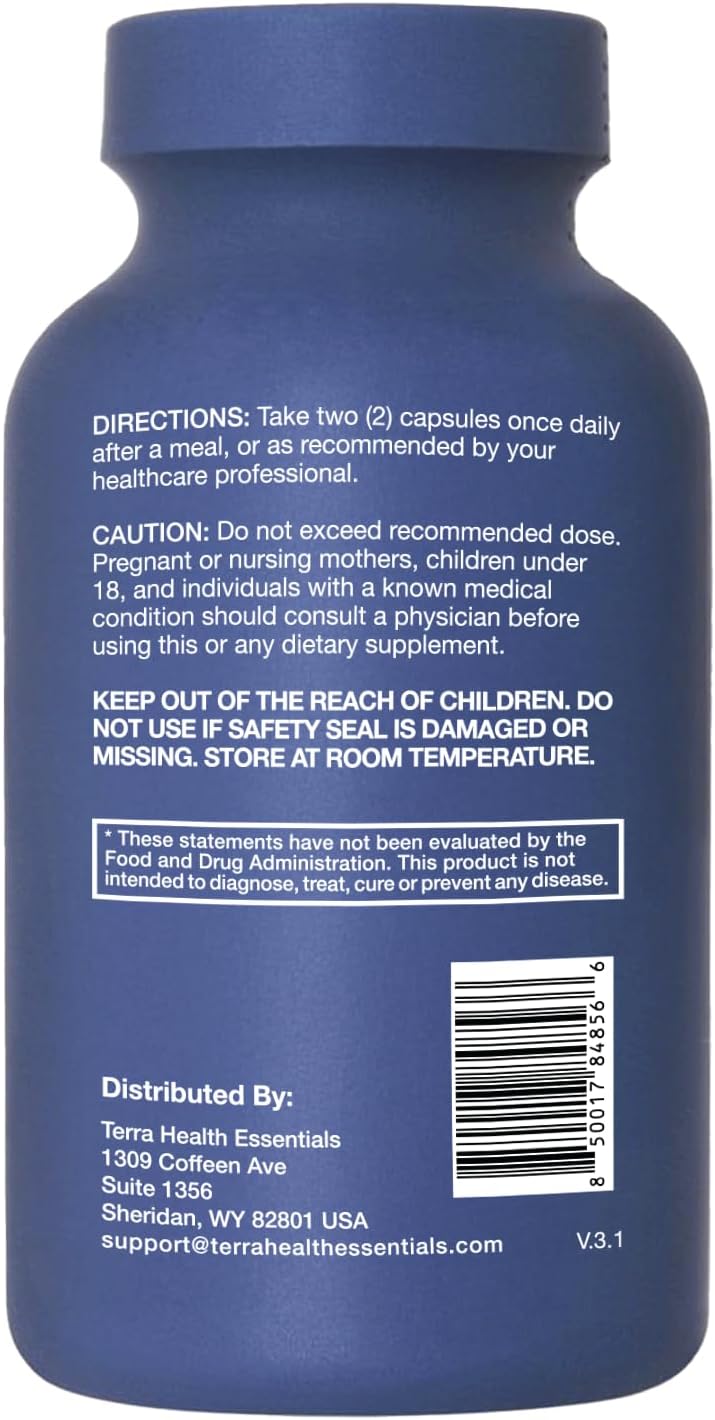 Terra Health Essentials NAD+ - Cellular Energy, Metabolic Repair, Healthy Aging of Heart, Brain & Muscle - All Natural, 30 Day Supply