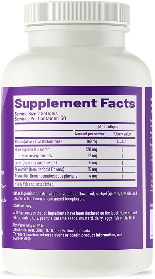 AOR, Vision Support II, Natural Supplement to Support Eye Health, with Lutein and Zeaxanthin, Gluten Free, 60 Softgels (30 Servings)