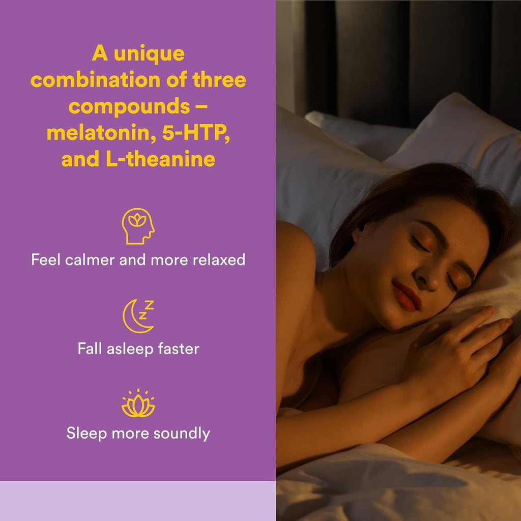 Natural Factors Stress-Relax Tranquil Sleep Extra Strength, with Suntheanine L-Theanine, 5-HTP, Melatonin, 60 Tablets