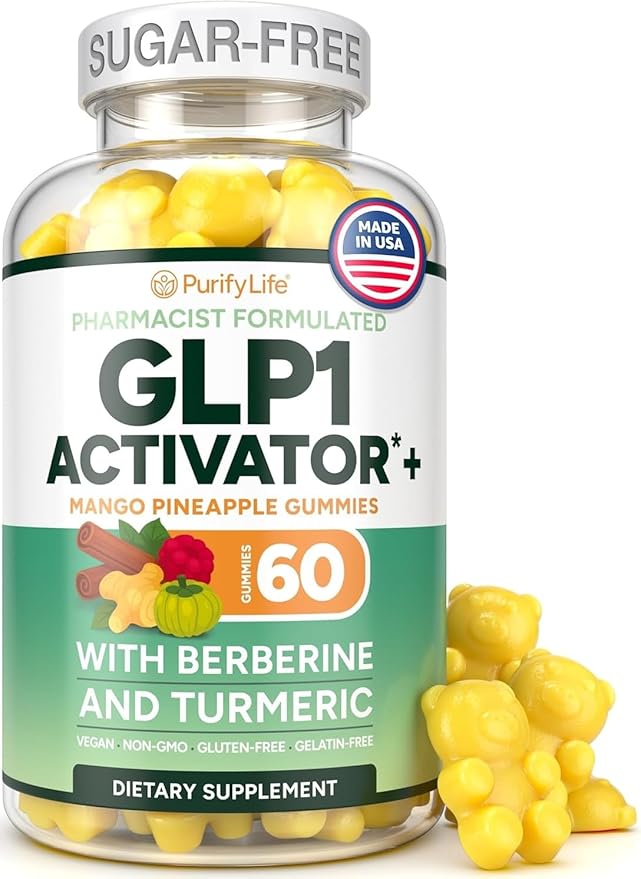 GLP-1 Support Gummies – Sugar-Free Appetite & Craving Control with Berberine, Cinnamon, Turmeric, Garcinia & Raspberry Ketones – Digestion, De-Bloating, Carb Blocker, Vegan, Keto | Diet Kits & Systems