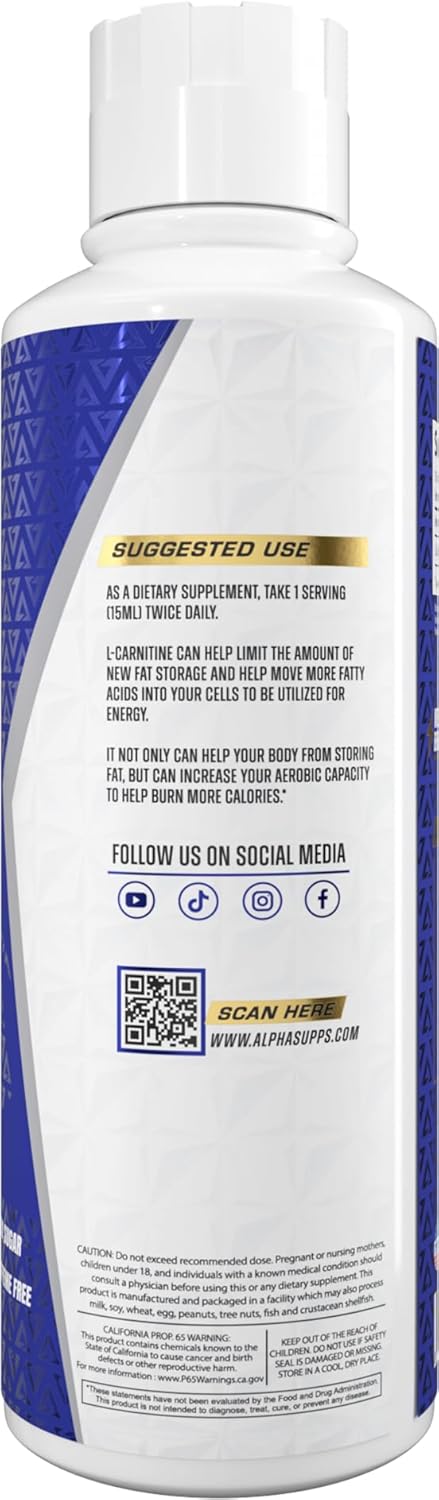 L Carnitine Liquid 3000 | Stimulant-Free L-Carnitine Supplement for Men & Women | Pre-Workout Energy Boost & Muscle Recovery | Zero Sugar, Fat, & Carbs | 31 Servings (Watermelon Candy)