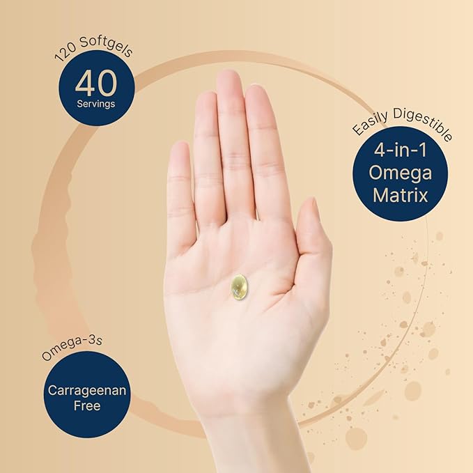 Vegan Omega 3 Algae Oil Supplement, 120 Veggie Softgels | Carrageenan Free, Plant-Based DHA & DPA | Fish Oil Alternative | Full Spectrum of Omega 3 with Flaxseed & ALA | Lemon Flavored