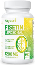 Fisetin 1200mg Liposomal Fisetin Supplements 98% Pure Fisetin Polyphenols Antioxidants Immunity Health Aging Cognitive Support Non-GMO 60 Capsules