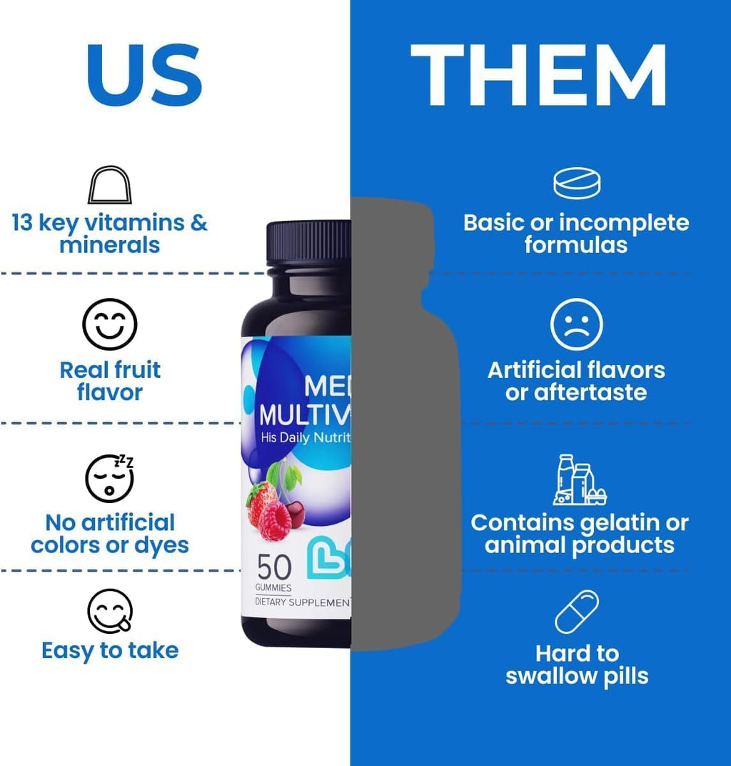 Men’s Multivitamins Gummies | Chewable Multivitamins for Men Health, Iron & Immune Support | Daily Vitamins with Zinc, Vitamin D3, B12, Biotin & More | Gluten Free & Vegan Gummy Vitamins – 100 Ct