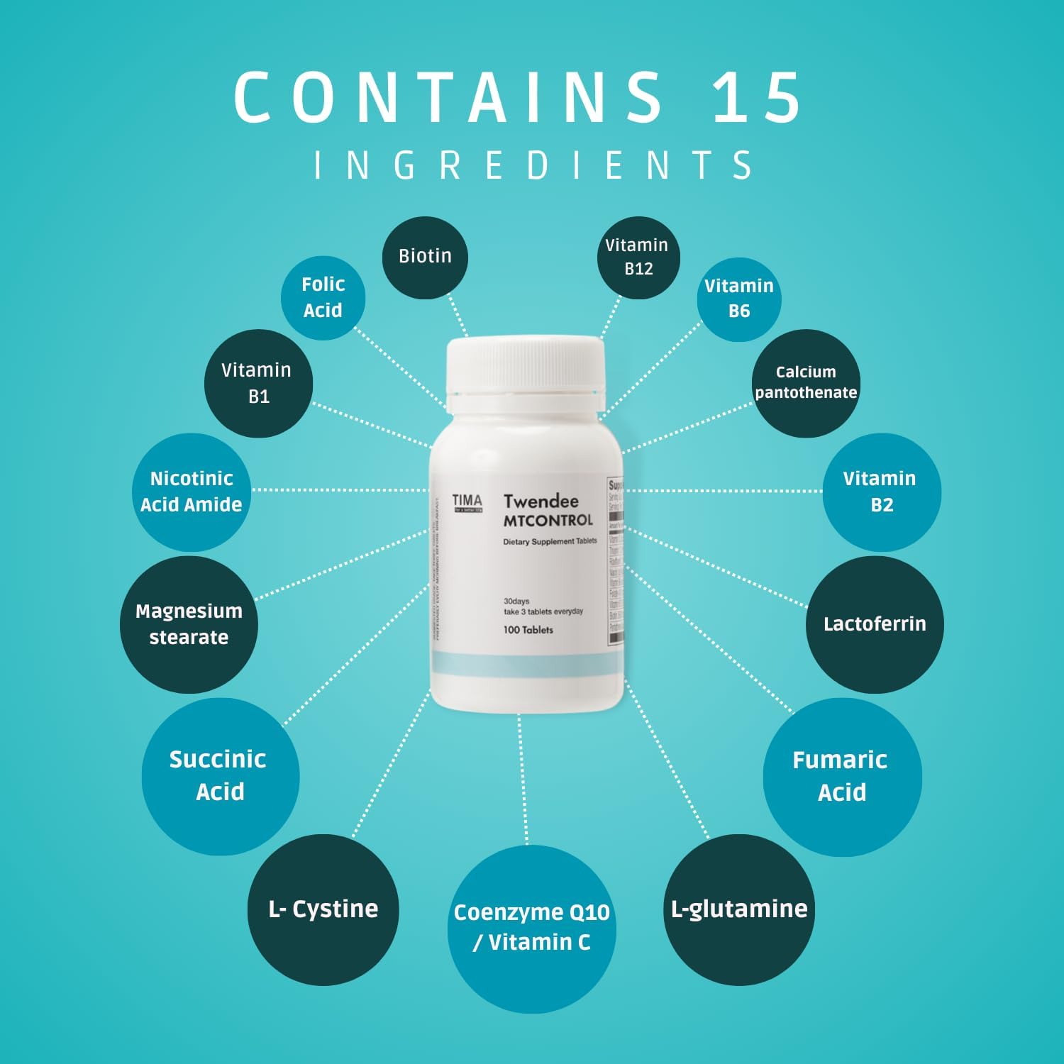 MTCONTROL | Japanese Anti-Oxidant & Mitochondrial Supplement | Worldwide Patented Supplement on Stress Reduction | Promotes Hair, Skin & Health Maintanance | 100 Tablets (30 Servings)
