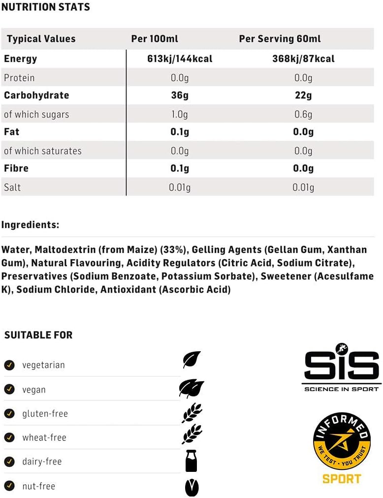 Science in Sport Energy Gel Pack, SIS Isotonic Energy Gel, 22g Fast Acting Carbs, Performance & Endurance Gels, Orange Flavor - 2 Fl Oz (Pack of 30)