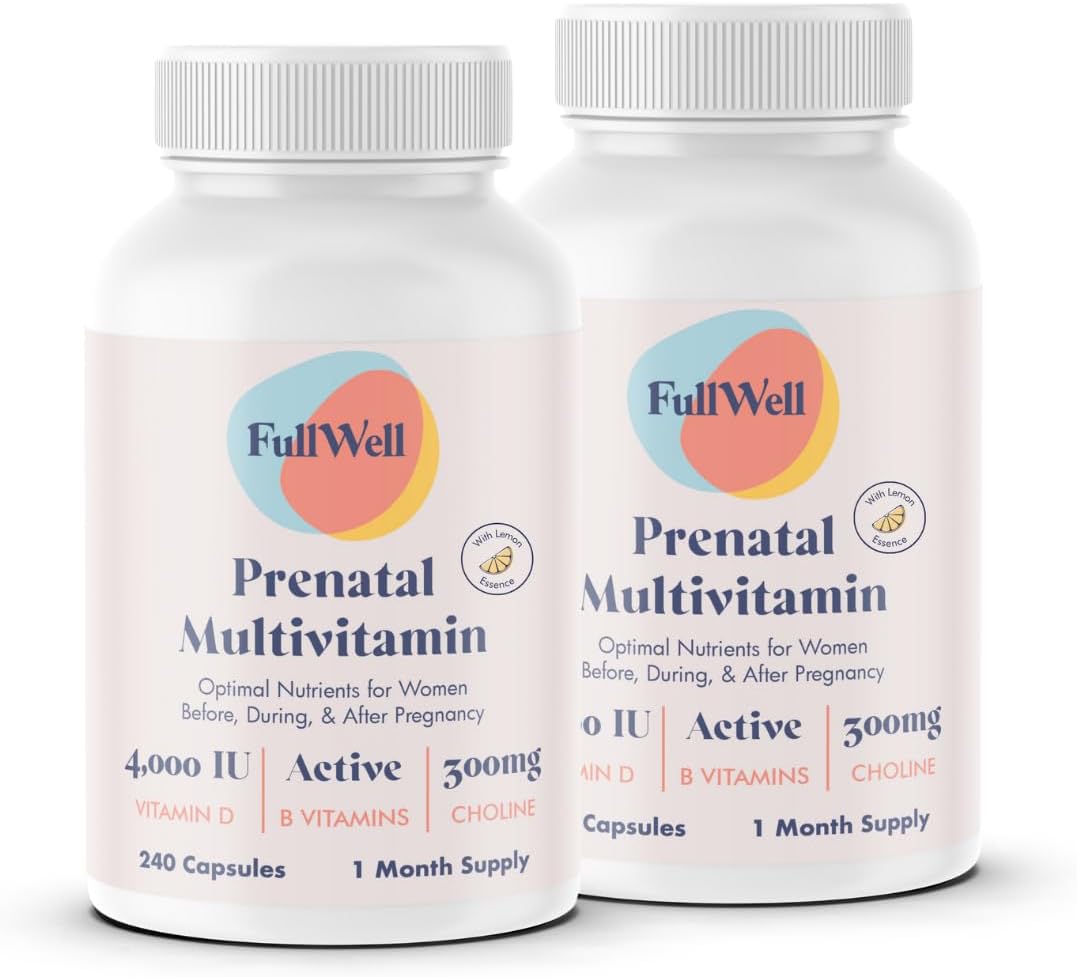 Prenatal Vitamins Lemon | choline, folate, vitamin D for fetal growth, brain development | 26 Vital Nutrients | Dietitian-formulated, OBGYN recommended, non-GMO, 3rd Party tested, 60 Servings