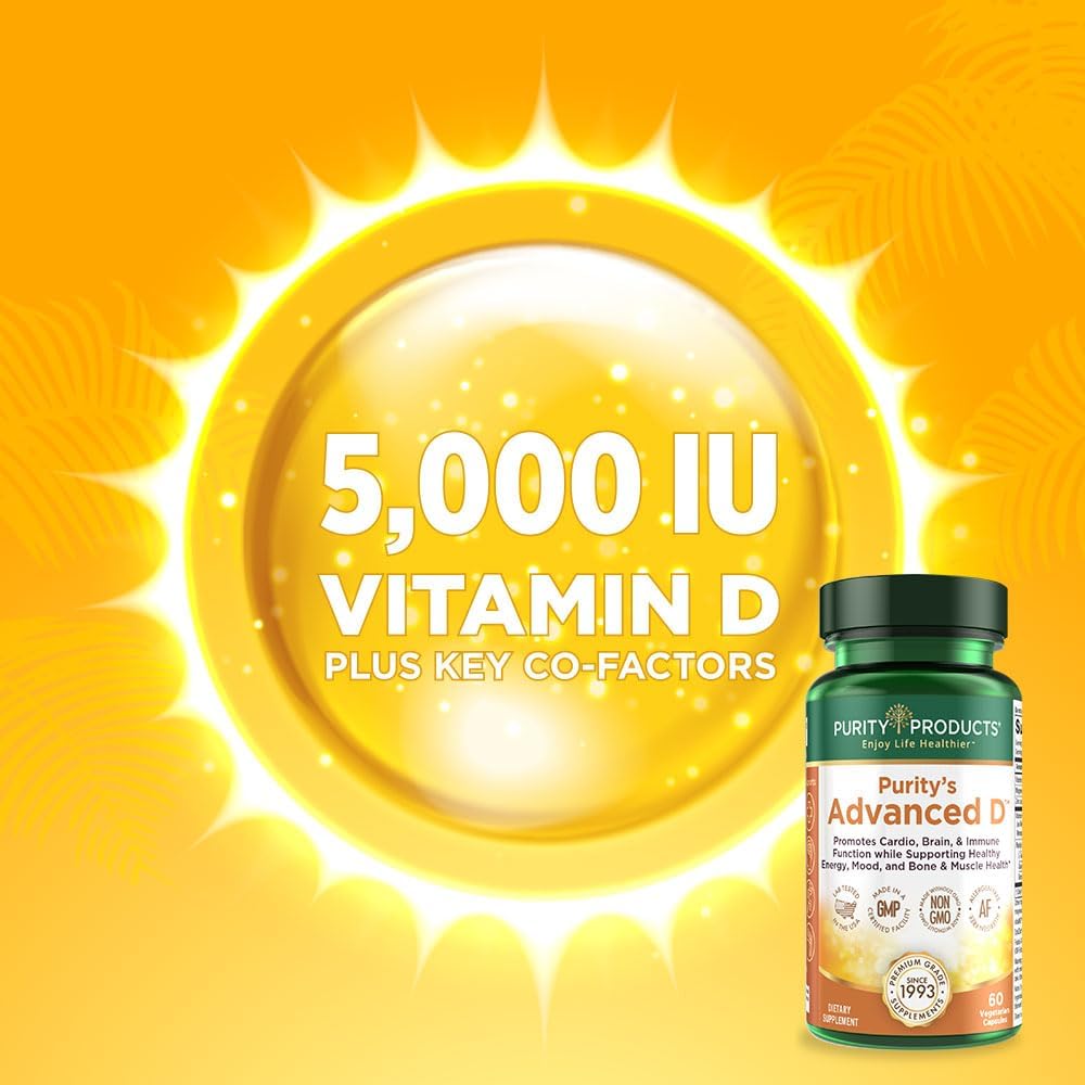 Purity Products Dr. Cannell's Advanced D from Vitamin D3 Super Formula - Packed with Vitamin D, Vitamin K2, Zinc, Magnesium Citrate, Boron and Taurine - 60 Vegetarian Capsules