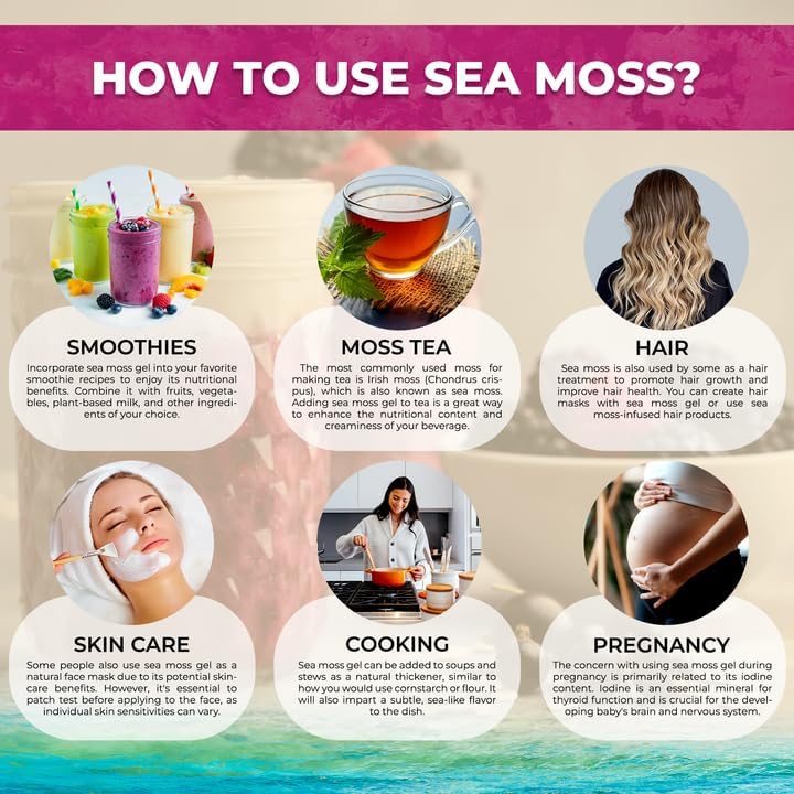 Irish Sea Moss Gel Raw - Wildcrafted Superfood Seamoss Gel - Mix Berry Flavor, Vitamin and Mineral-Rich from Pristine Caribbean Waters, Immune and Digestive Health Support - 10 oz.