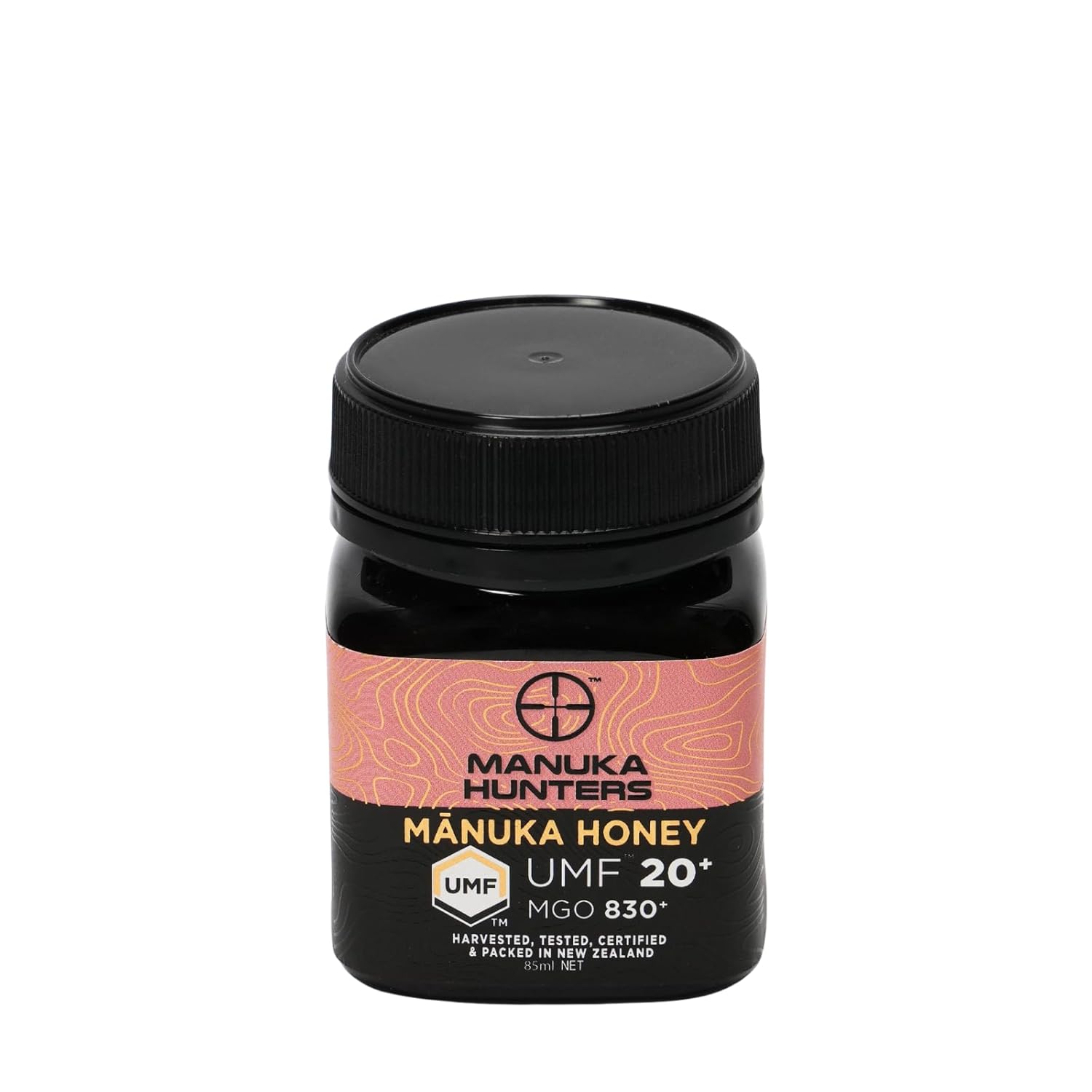 Manuka Hunters UMF 20+/MGO 830+ Certified New Zealand Manuka Honey - 100% Pure Natural Sweetener - Gluten, Dairy Free - Ideal for Tea, Coffee, Smoothies, and Baking - Sustainable - 4.4oz/125g/85ml Jar