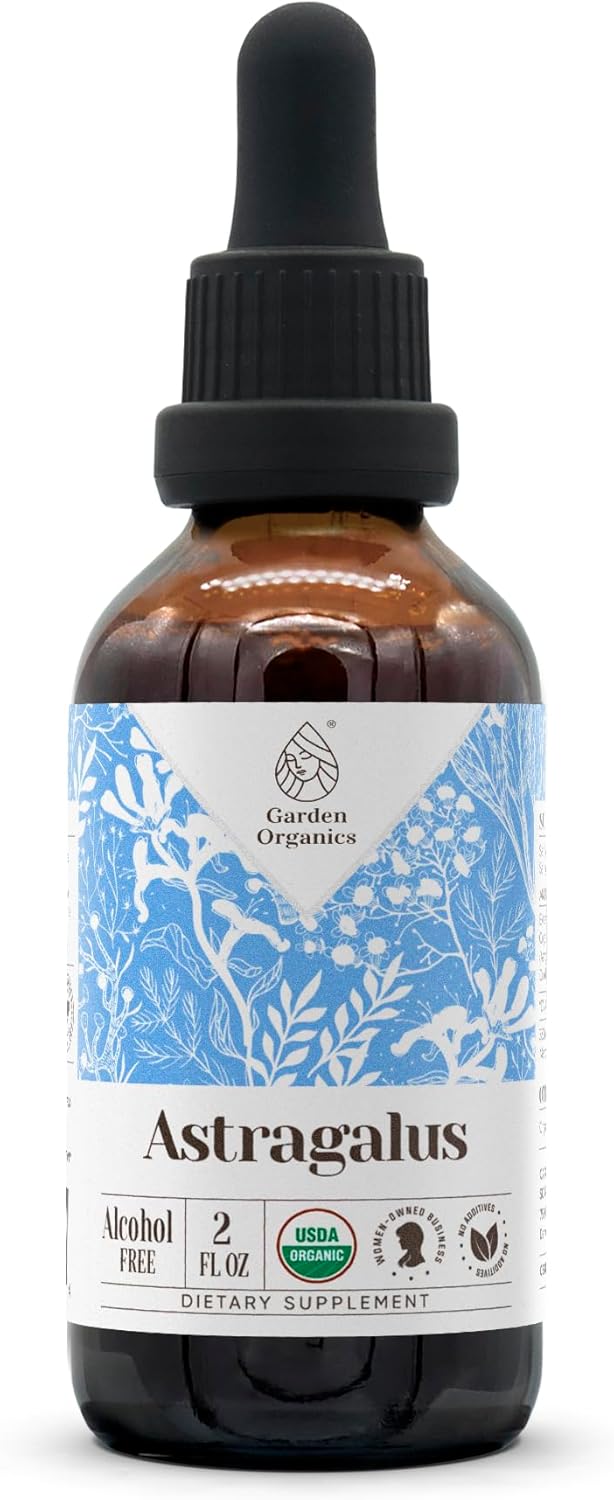 Astragalus USDA Organic Alcohol-Free Extract | Dietary Supplement, High-Potency Tincture | Natural Certified Organic Astragalus (Astragalus membranaceus) Dried Root (2 oz)