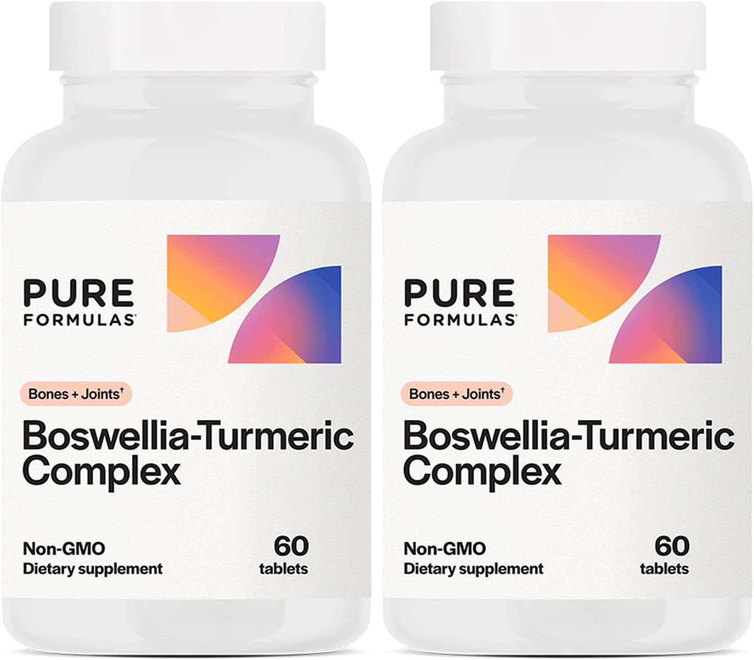 PureFormulas Boswellia Turmeric Supplements for Joint Health & Immune Support Boswellia Extract Turmeric Supplement 60 Tablets, 2-Pack