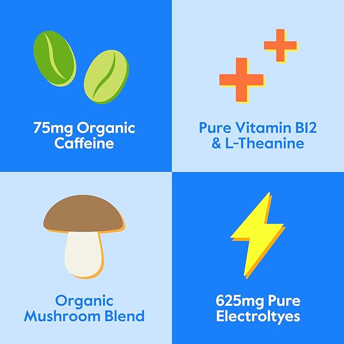 Nectar Energy Booster - Organic Caffeine, B12 & Electrolytes - Sugar Free & Zero Calorie – Healthy Coffee, Energy Drink & Soda Alternative – Hydration & Energy Supplement (Variety 30 Powder Packets)