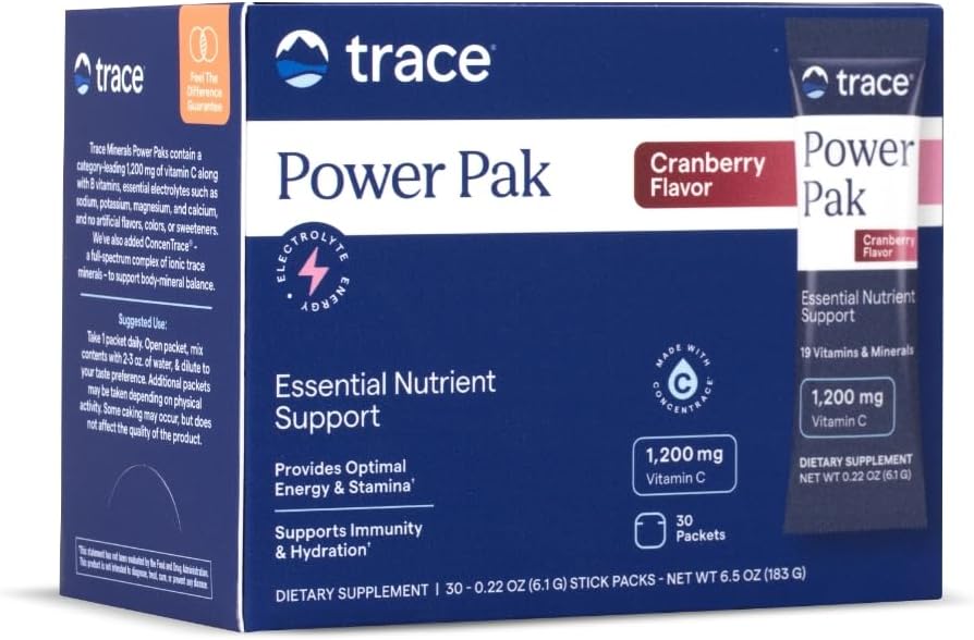 Trace Minerals Research Electrolyte Stamina Power Pak, Cranberry, 32 Count