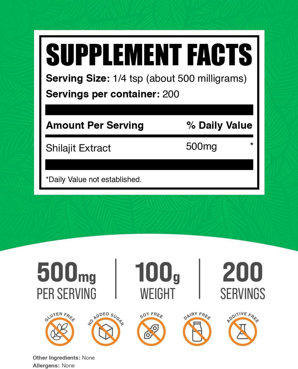 BulkSupplements.com Shilajit Extract Powder - Fulvic Acid Supplement, Shilajit Supplement - Gluten Free, 500mg per Serving of Shilajit Powder, 100g (3.5 oz) (Pack of 1)