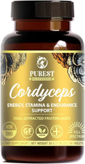Cordyceps Mushroom Extract Tablets - 30g Monthly Supply - Dual-Extraction Fruiting Body - 35%+ Beta-glucans + Active Compounds - Pure Organic Cultivation - No Fillers or Additives