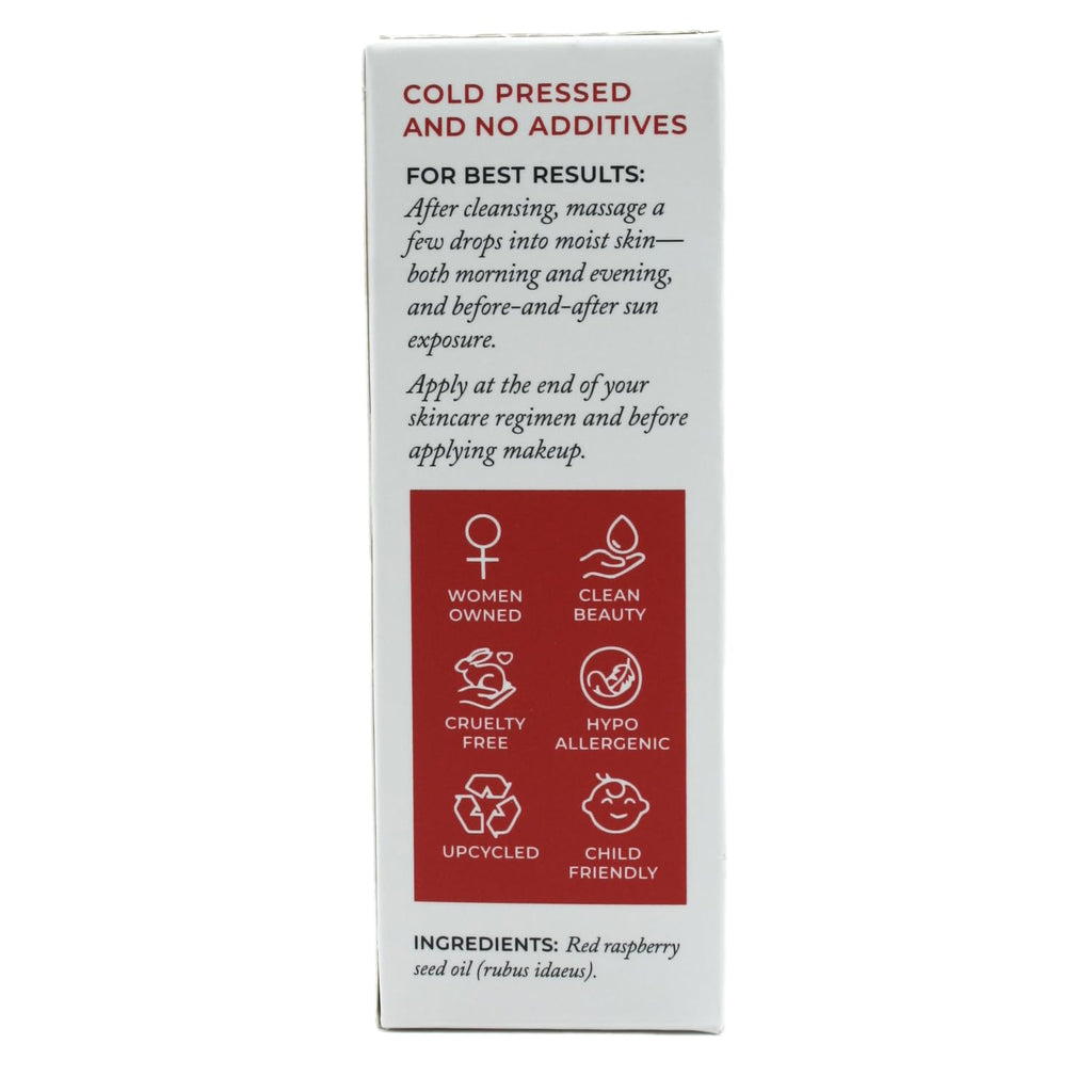 Pure Red Raspberry Seed Oil – 1 fl oz | Cold-Pressed, Unrefined, Extra Virgin | Grown and Pressed in Washington State