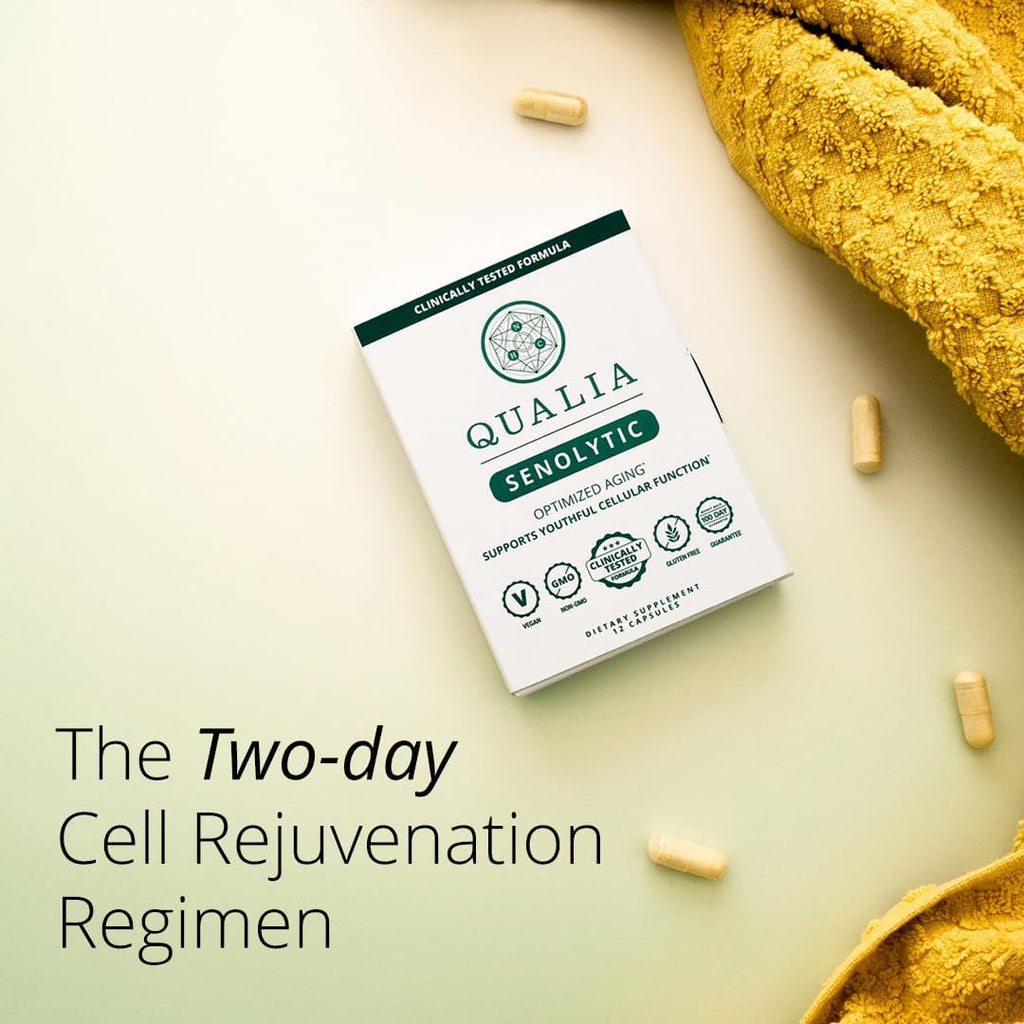 NEUROHACKER COLLECTIVE Qualia Senolytic Ultimate Formula for Enhanced Cell Repair&Rejuvenation 2-Day Aging&Longevity Support Regimen w. Fisetin,Quercetin, Piperlongumine,Senactiv®,Curcumin(Pack of 4)