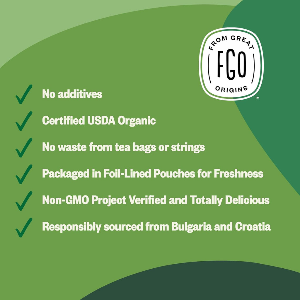 FGO Organic Nettle Leaf Loose Tea, Cut and Sifted, Caffeine Free, 4oz Resealable Bag, Packaging May Vary (Pack of 1)