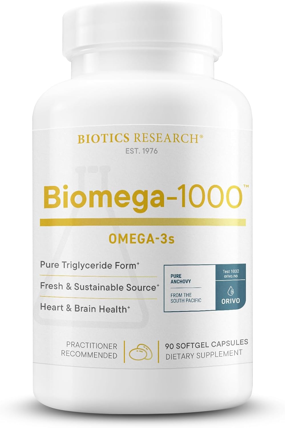 Biotics Research Biomega-1000™ Omega 3 Fish Oil with EPA/DHA -Omega-3 Fatty Acids 1000 mg- Highly Concentrated Fish Oil for Women & Men –Supports Immune, Brain & Heart Health–90 Softgels