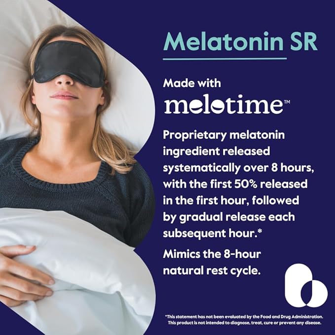BESTVITE Melatonin SR 5mg (120 Vegetarian Capsules) - Extended Release Melatonin - Vegan - Non GMO - Gluten Free