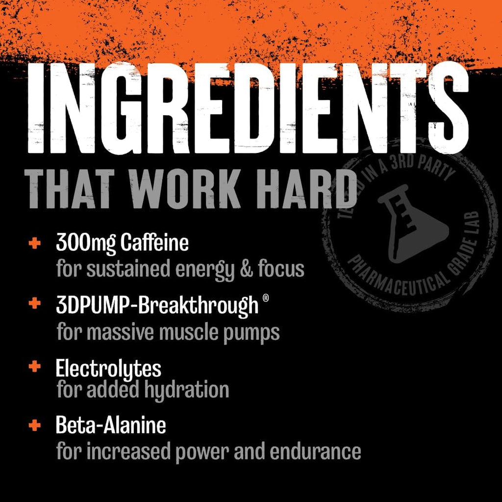 Animal Primal Muscle Hydration + Preworkout Powder – Contains Beta Alanine, 3DPump, Caffeine & Electrolytes – Improves Energy, Focus, Endurance & Absorption – New Wick’d Peach Flavor, 16.75 oz