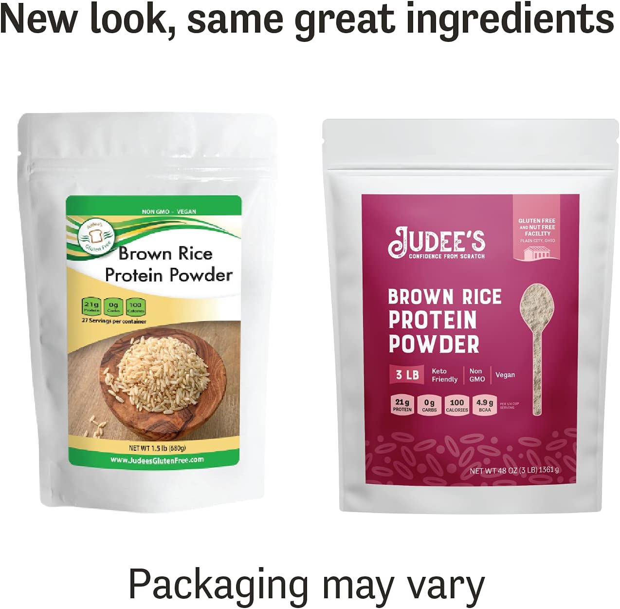 Judee's Brown Rice Protein Powder, (80% Protein) 3 lb - Non-GMO & Sprouted - Keto-Friendly, Dairy, Gluten & Soy-Free Plant-Based Protein