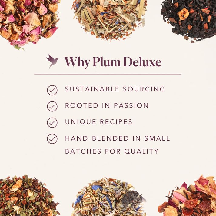 Vanilla Sugar Cookie Herbal Tea – Caffeine-Free Loose Leaf Blend with Rooibos, Vanilla and Cinnamon – Naturally Smooth Flavor, No Added Sugar – 60 to 80 Cups – Small Batch USA – Plum Deluxe