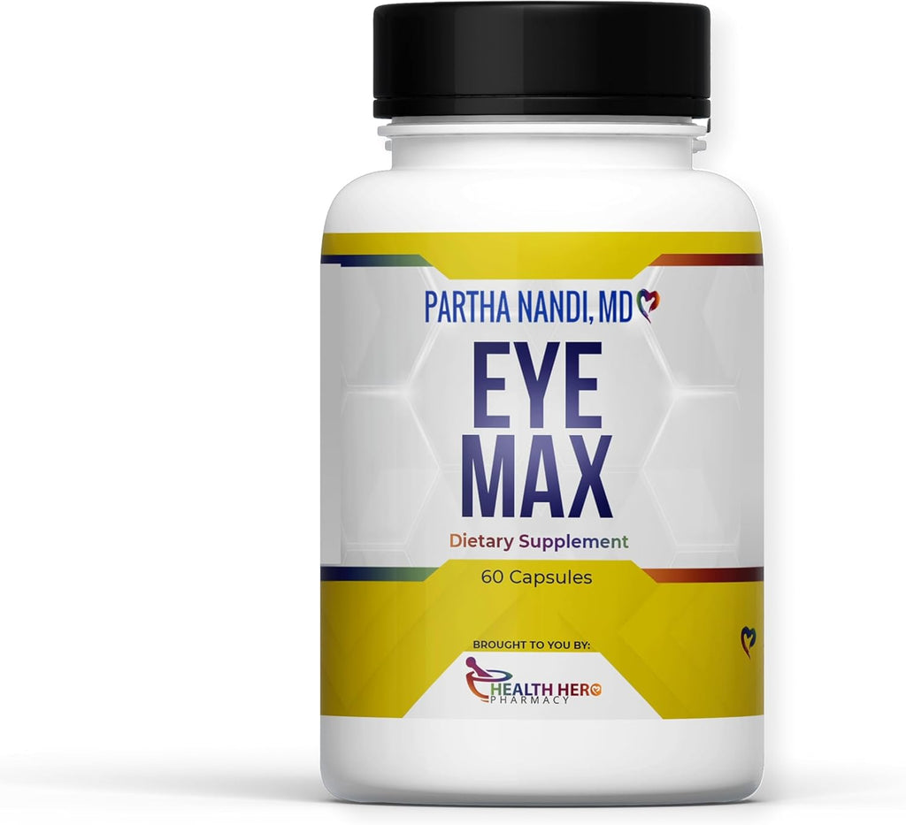 Dr. Nandi’s Eye Max Vision Supplement – Lutein, Zeaxanthin, Lycopene, Zinc – Eye Vitamins for Macular & Retina Support – Blue Light Protection, Visual Clarity & Antioxidant Support – 60 Vegan Capsules