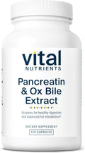 Vital Nutrients Pancreatin & Ox Bile Extract 500mg | Natural Digestive Enzymes for Women & Men | Supports Digestion of Protein, Fat, and Carbohydrates*| Gluten, Dairy & Soy Free | 120 Capsules
