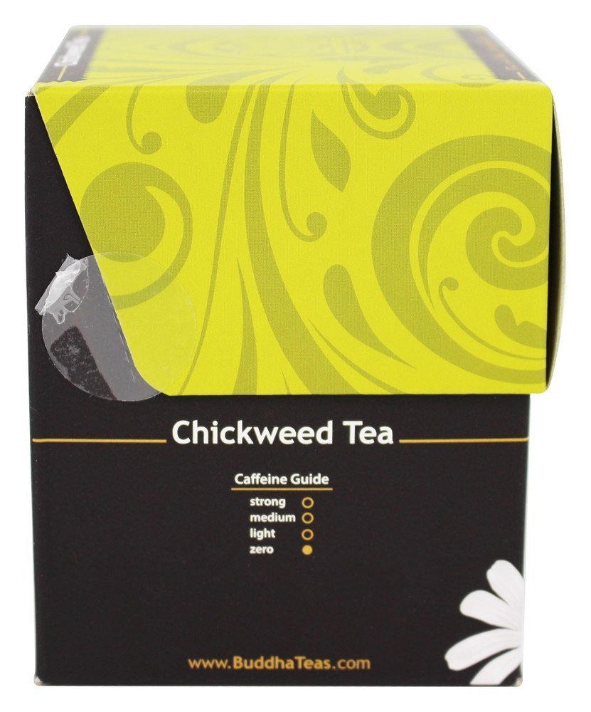 Buddha Teas Organic Chickweed Tea - OU Kosher, USDA Organic, CCOF Organic, 18 Bleach-Free Tea Bags