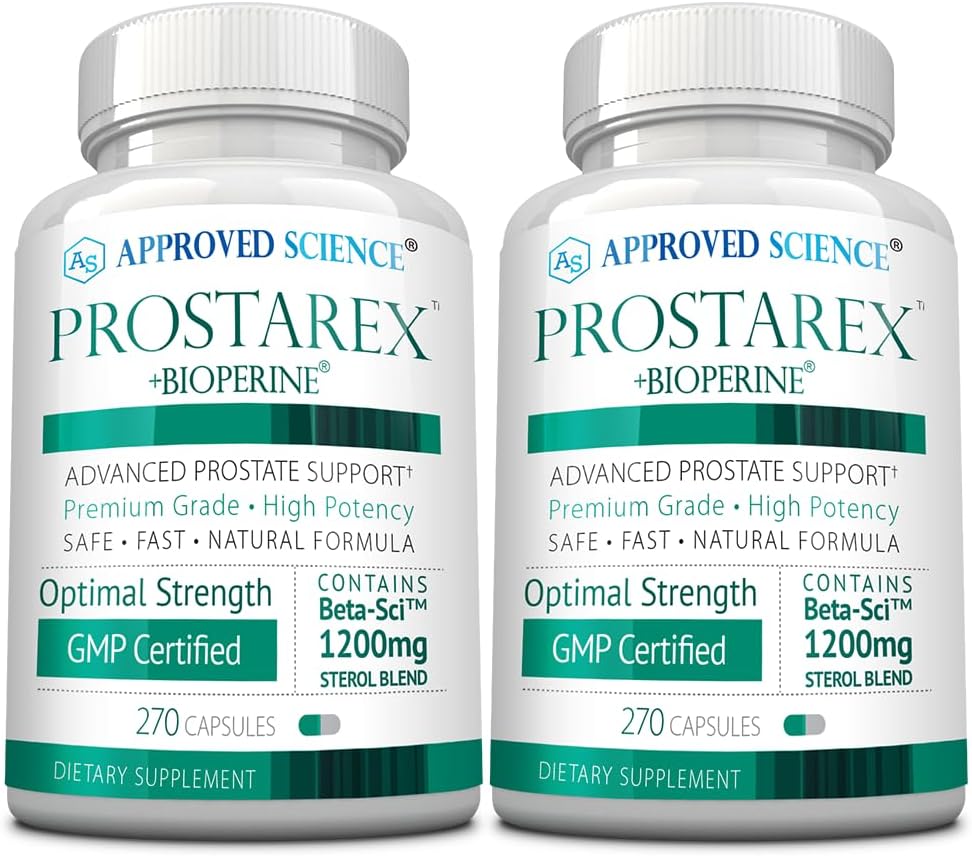 Approved Science Prostarex - Prostate Supplement - Saw Palmetto, 1200mg Beta-Sitosterol, Bioperine - 540 Capsules - 6 Month Supply