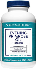 The Vitamin Shoppe Evening Primrose Oil 1,300MG, Natural Source of GLA (Gammia Linolenic Acid), Supplement for Women's Health & Hormonal Balance (120 Softgels)