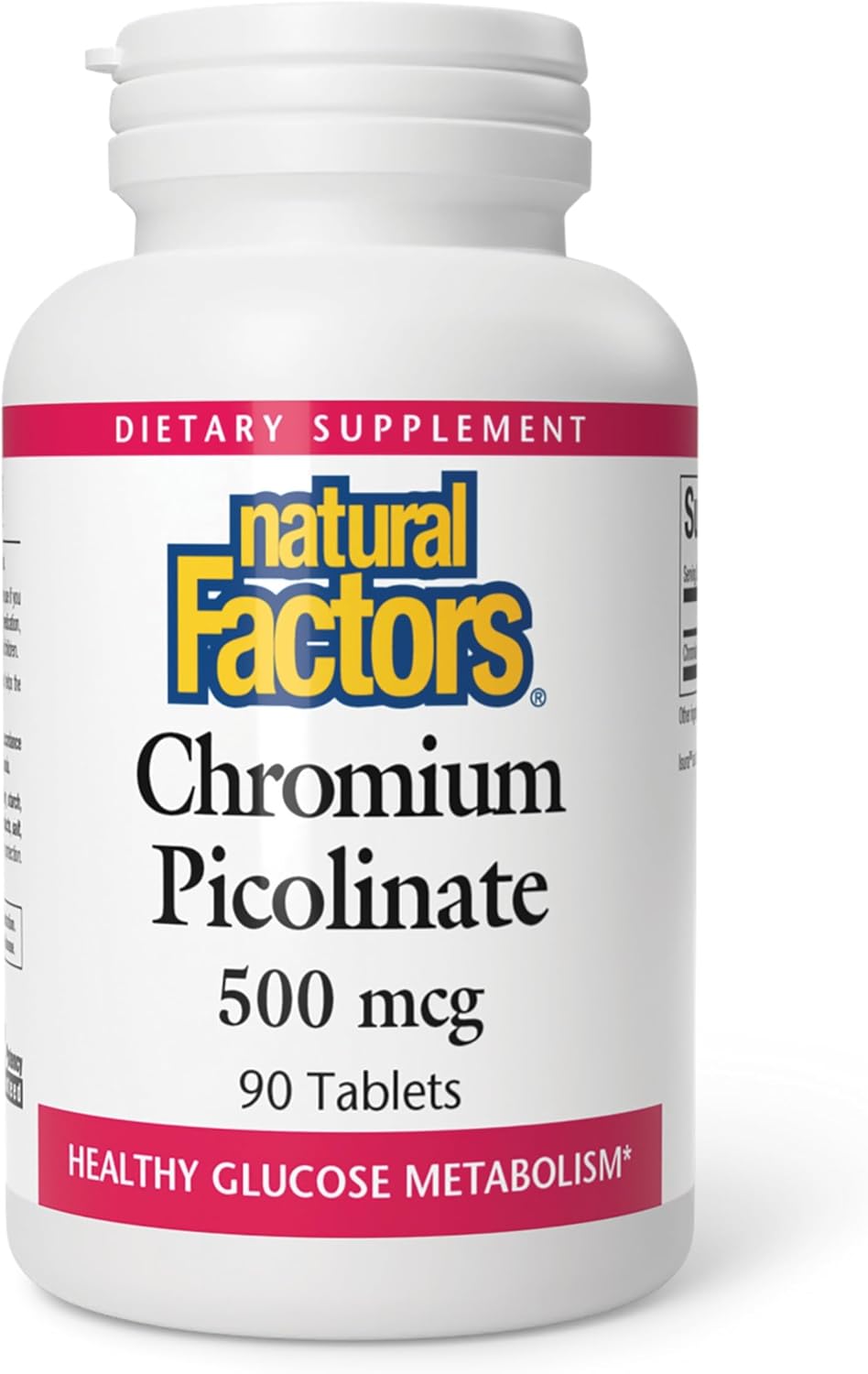 Natural Factors Chromium Picolinate, 500 mcg, 90 Tabs (Pack of 4)