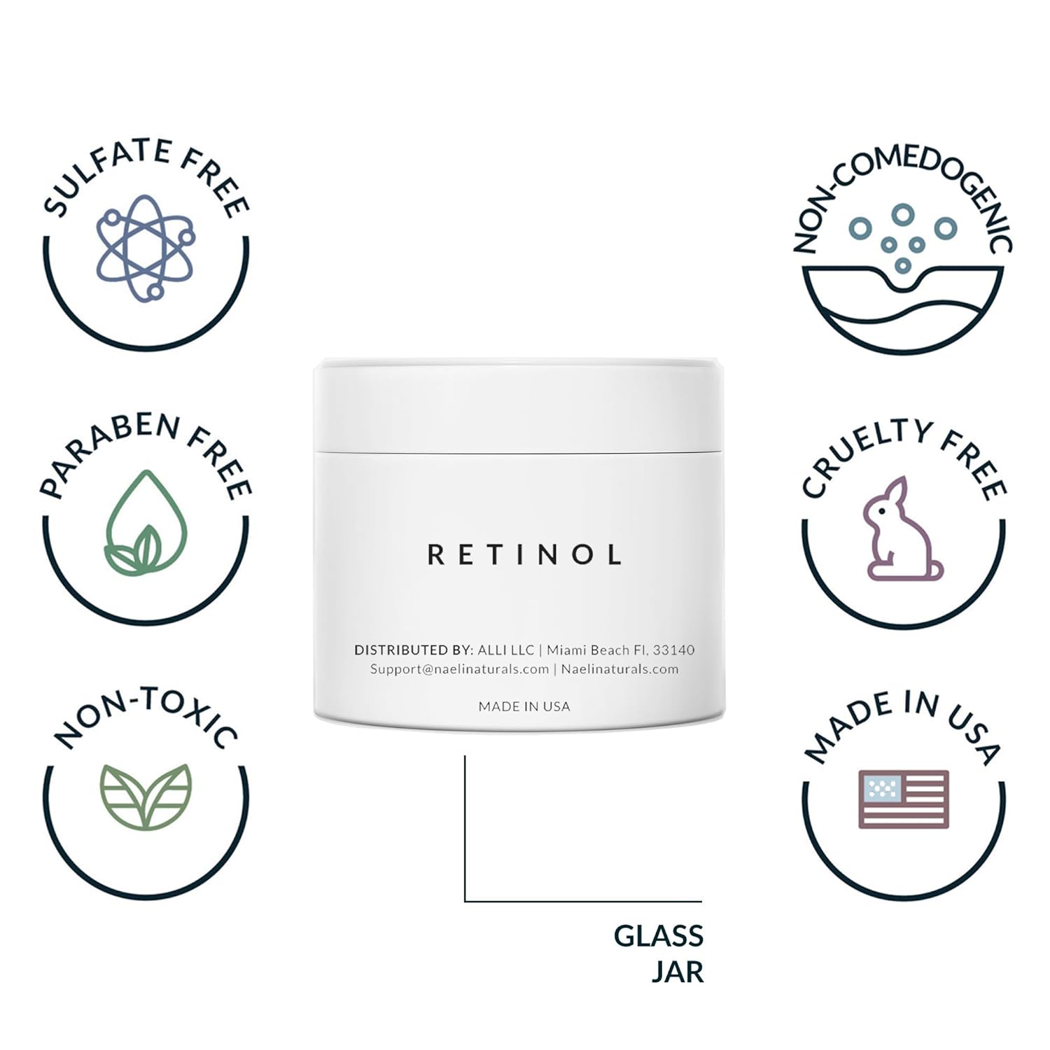 Retinoid Cream - 4.25% Retinol Night Moisturizer for Face & Neck with Collagen, Peptides & Hyaluronic Acid - Anti Aging Wrinkle Cream, Improves Skin Tone & Texture, 3.4 oz