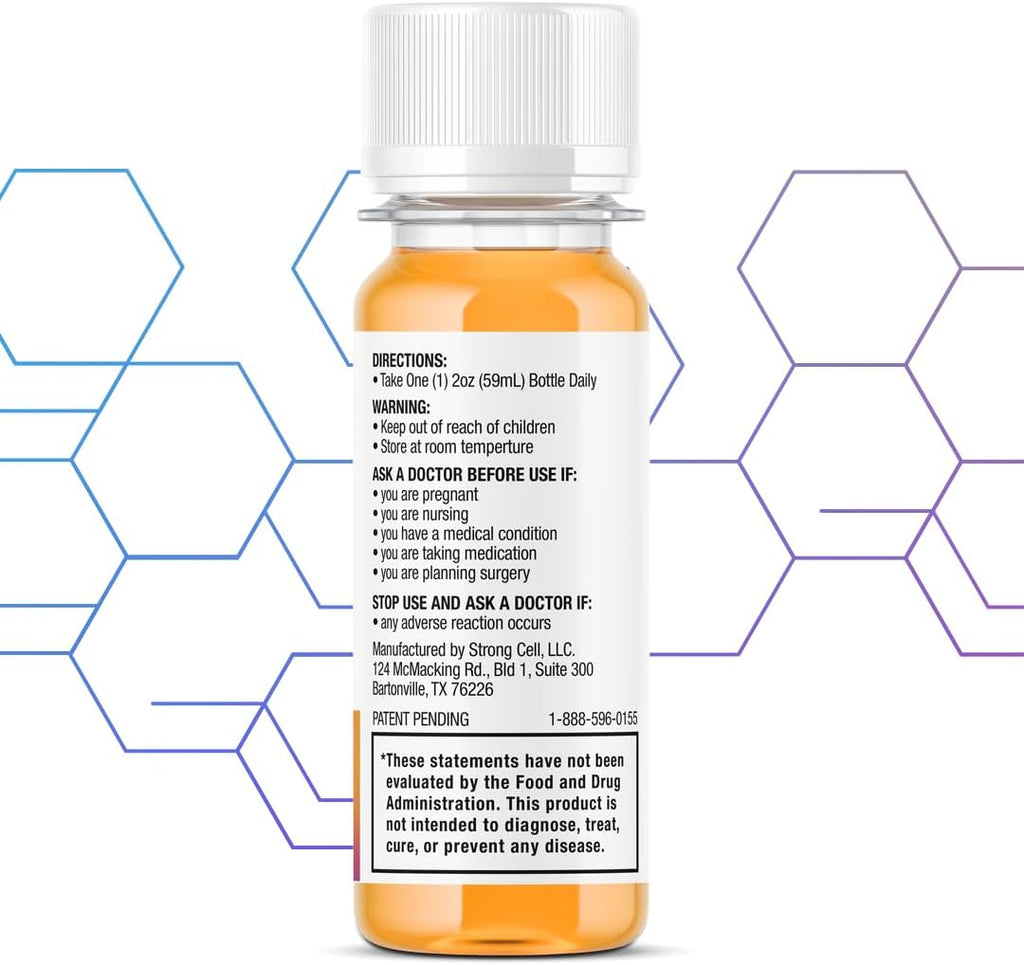 Strong Cell | Cellular Function Booster Liquid | NADH, CoQ10, Collagen. 90+% Absorption Rate. Vitamins B1, B2, B3, B6, B7, and B12. Vitamin K2.