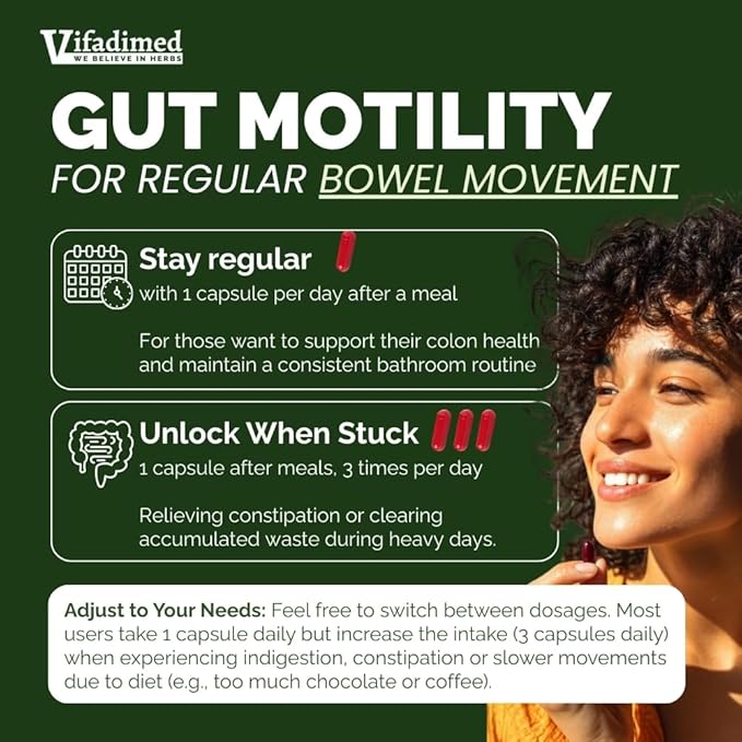 Rhubarb,Gut Motility Assist for Bowel Movement and Regularity,Constipation Relief,Bloating & Gas Relief,Mucus Production Activator,Lining & Microbiome Support, 45 Capsules