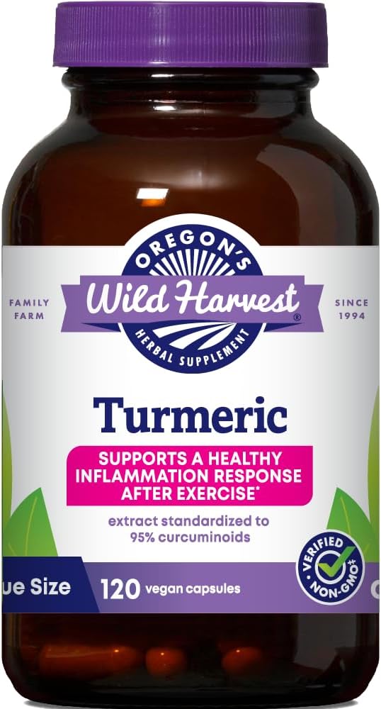 Oregon's Wild Harvest, Turmeric Curcumin Supplement with BioPerine, Antioxidant, Anti-Inflammatory, 1350 mgs, 120 Count
